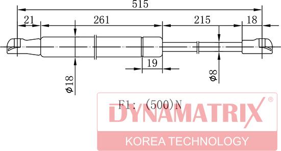 Dynamatrix DGS0825MV - Газовая пружина, упор autosila-amz.com