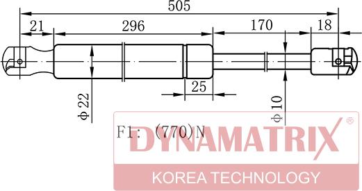 Dynamatrix DGS034529 - Газовая пружина, упор autosila-amz.com