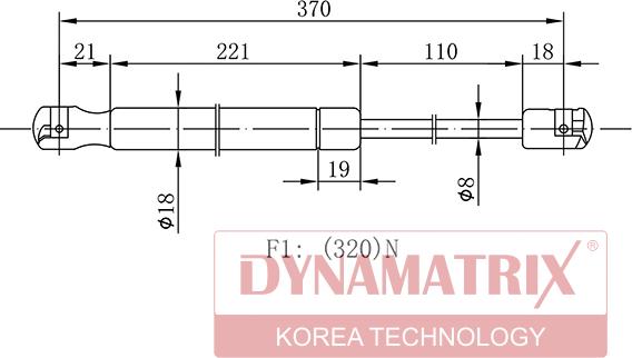 Dynamatrix DGS034249 - Газовая пружина, упор autosila-amz.com