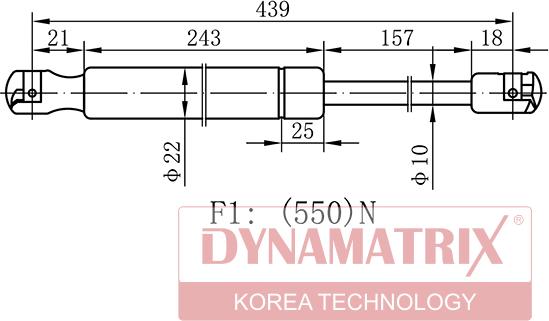Dynamatrix DGS033844 - Газовая пружина, упор autosila-amz.com