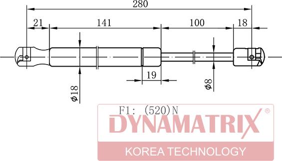 Dynamatrix DGS032436 - Газовая пружина, упор autosila-amz.com