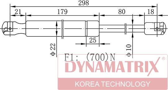 Dynamatrix DGS020878 - Газовая пружина, упор autosila-amz.com
