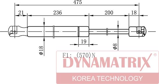 Dynamatrix DGS0756VX - Газовая пружина, упор autosila-amz.com