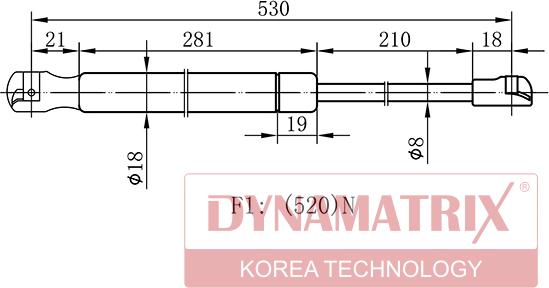 Dynamatrix DGS1036VW - Газовая пружина, упор autosila-amz.com