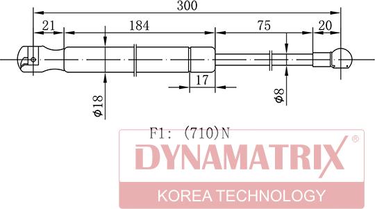 Dynamatrix DGS138654 - Газовая пружина, упор autosila-amz.com