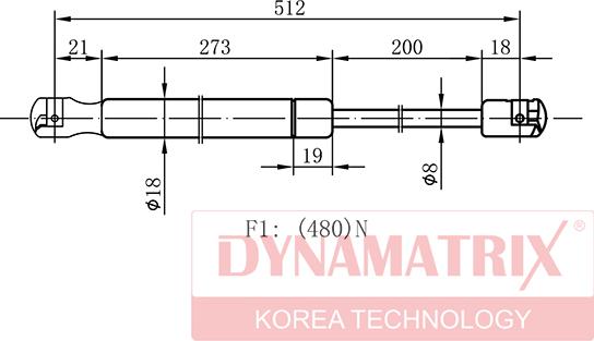 Dynamatrix DGS128579 - Газовая пружина, упор autosila-amz.com