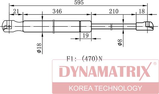 Dynamatrix DGS128344 - Газовая пружина, упор autosila-amz.com