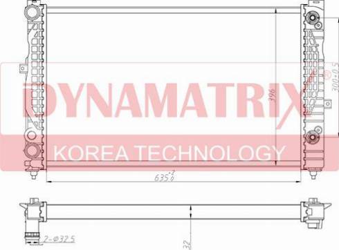 Dynamatrix DR60499 - Радиатор, охлаждение двигателя autosila-amz.com