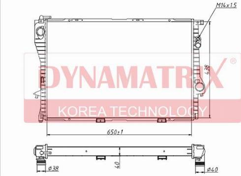 Dynamatrix DR60603A - Радиатор, охлаждение двигателя autosila-amz.com