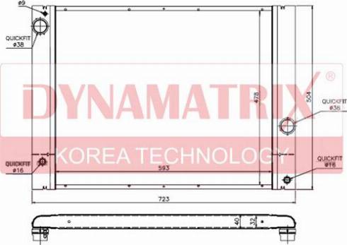 Dynamatrix DR60772 - Радиатор, охлаждение двигателя autosila-amz.com