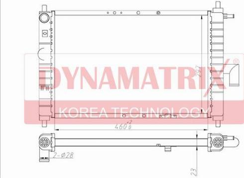 Dynamatrix DR61646 - Радиатор, охлаждение двигателя autosila-amz.com