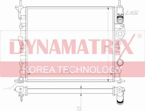 Dynamatrix DR639371 - Радиатор, охлаждение двигателя autosila-amz.com