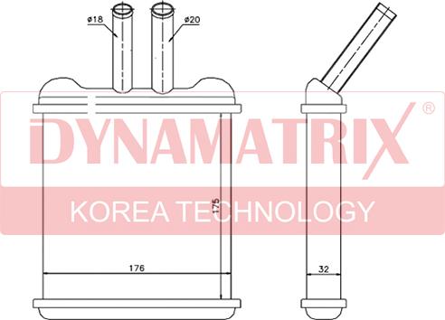 Dynamatrix DR76502 - Теплообменник, отопление салона autosila-amz.com