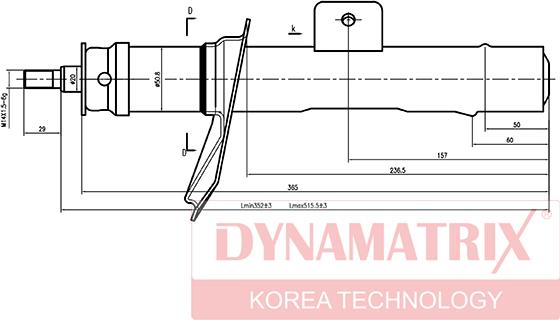 Dynamatrix DSA633838 - Амортизатор autosila-amz.com