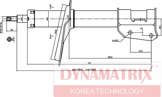 Dynamatrix DSA333842 - Амортизатор autosila-amz.com