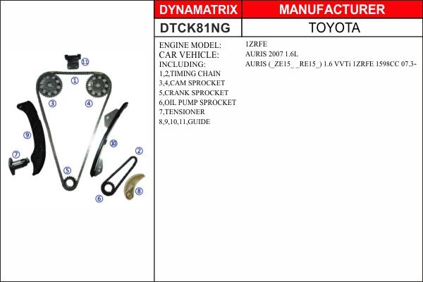 Dynamatrix DTCK81NG - Комплект цепи привода распредвала autosila-amz.com