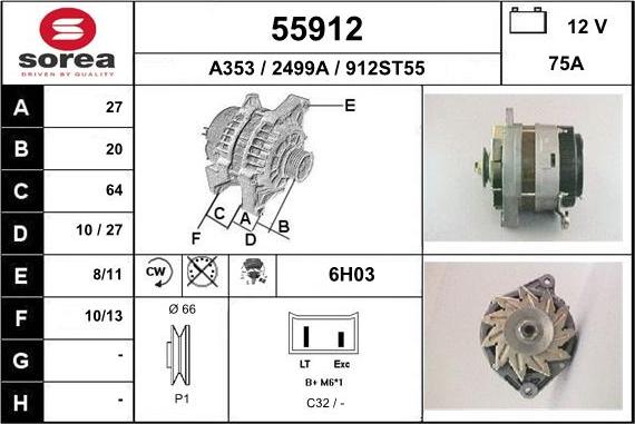 EAI 55912 - Генератор autosila-amz.com