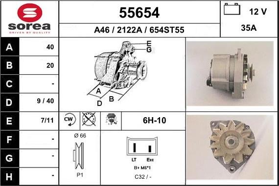 EAI 55654 - Генератор autosila-amz.com