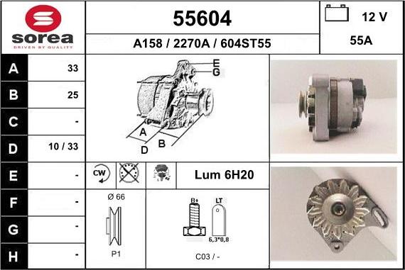 EAI 55604 - Генератор autosila-amz.com