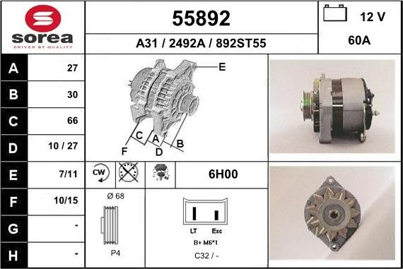 EAI 55892 - Генератор autosila-amz.com