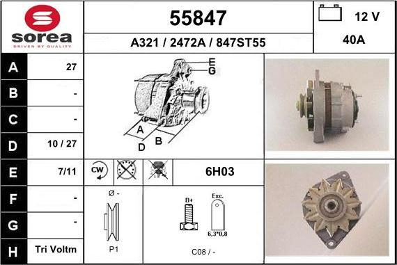 EAI 55847 - Генератор autosila-amz.com