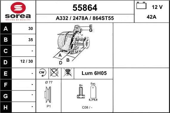 EAI 55864 - Генератор autosila-amz.com