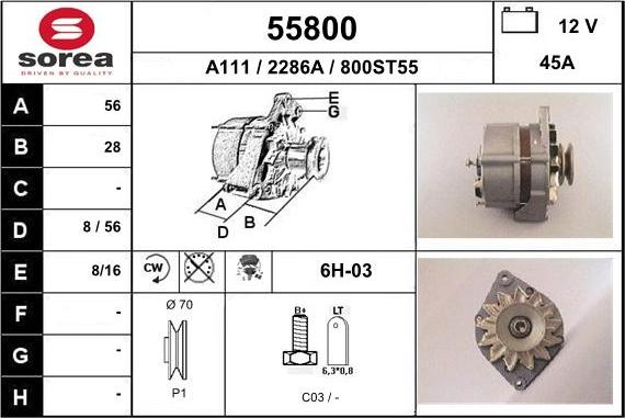 EAI 55800 - Генератор autosila-amz.com