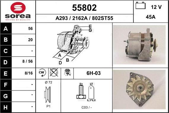 EAI 55802 - Генератор autosila-amz.com