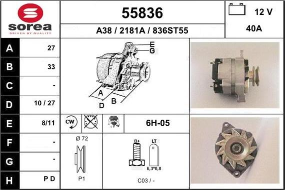 EAI 55836 - Генератор autosila-amz.com