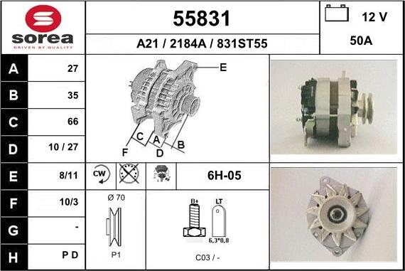 EAI 55831 - Генератор autosila-amz.com