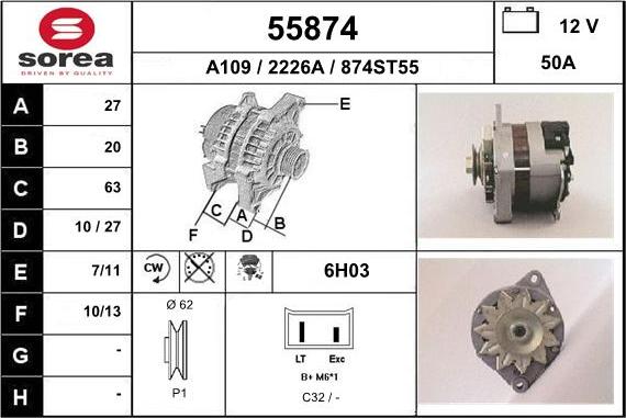 EAI 55874 - Генератор autosila-amz.com