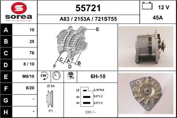 EAI 55721 - Генератор autosila-amz.com