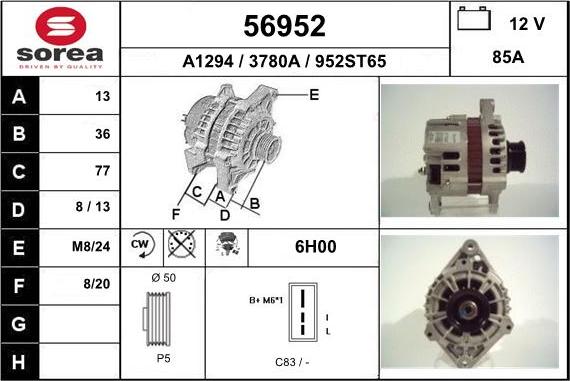 EAI 56952 - Генератор autosila-amz.com