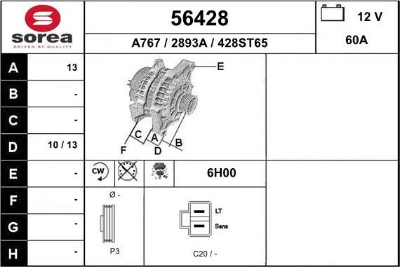 EAI 56428 - Генератор autosila-amz.com