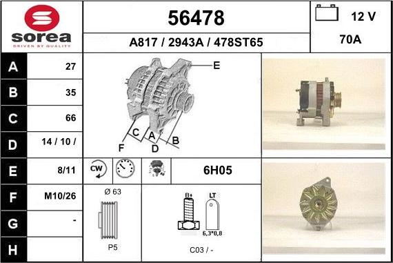 EAI 56478 - Генератор autosila-amz.com