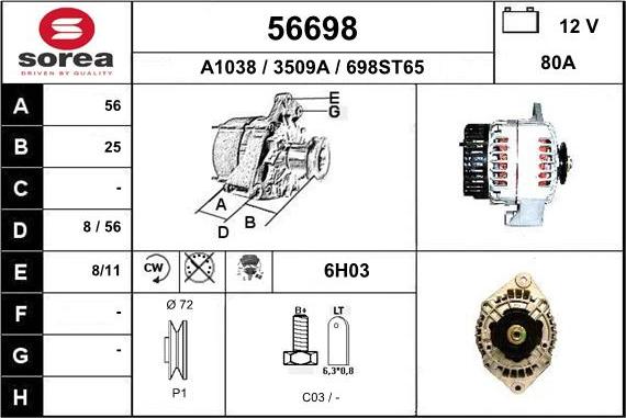 EAI 56698 - Генератор autosila-amz.com