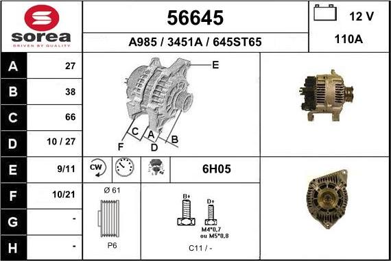 EAI 56645 - Генератор autosila-amz.com