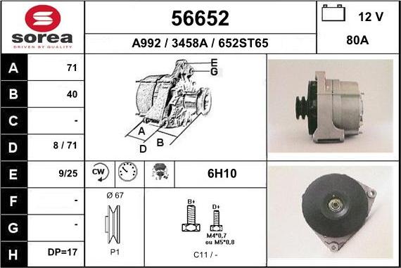 EAI 56652 - Генератор autosila-amz.com