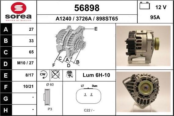 EAI 56898 - Генератор autosila-amz.com