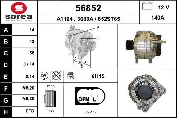 EAI 56852 - Генератор autosila-amz.com