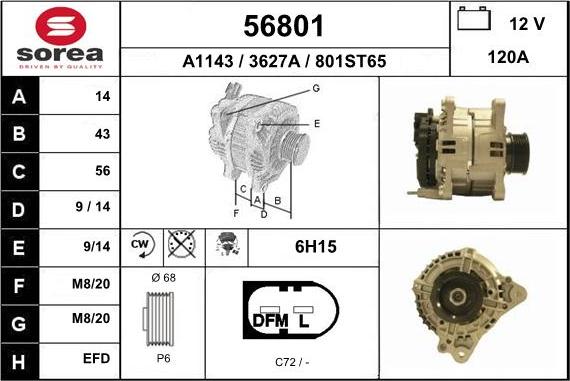 EAI 56801 - Генератор autosila-amz.com