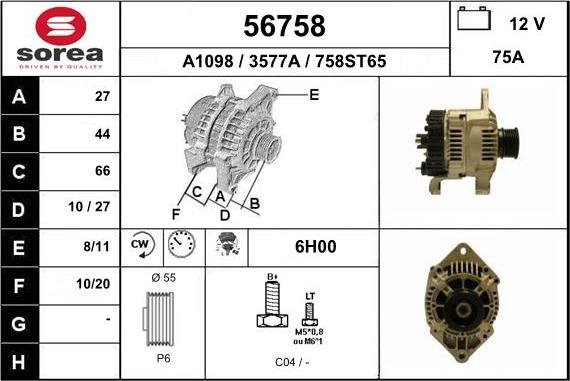 EAI 56758 - Генератор autosila-amz.com