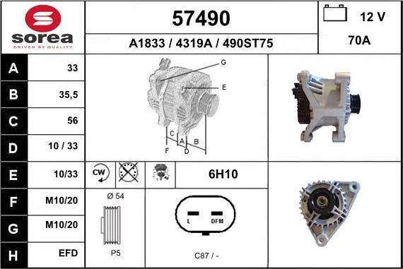 EAI 57490 - Генератор autosila-amz.com