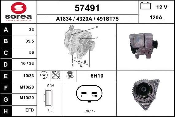 EAI 57491 - Генератор autosila-amz.com