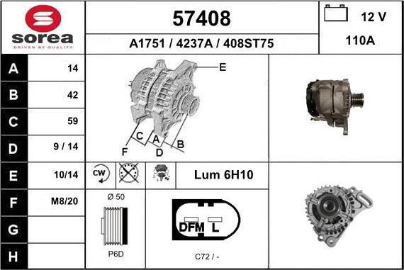 EAI 57408 - Генератор autosila-amz.com