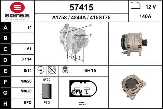 EAI 57415 - Генератор autosila-amz.com