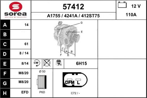 EAI 57412 - Генератор autosila-amz.com