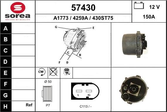 EAI 57430 - Генератор autosila-amz.com