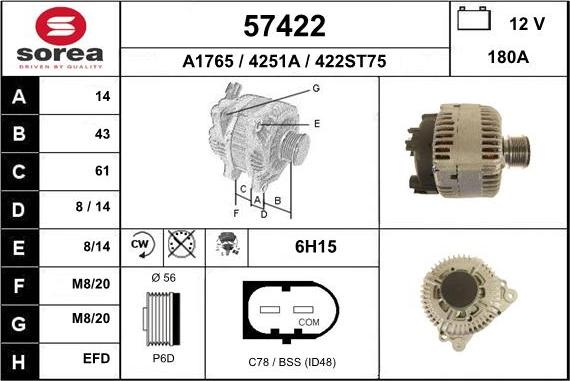 EAI 57422 - Генератор autosila-amz.com