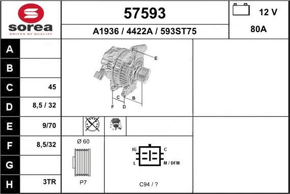 EAI 57593 - Генератор autosila-amz.com